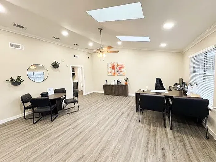 leasing office with desk and chairs