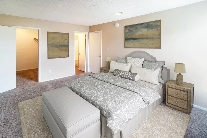 large cozy apartment bedroom