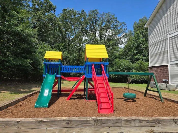 colorful playground at an apartment complex