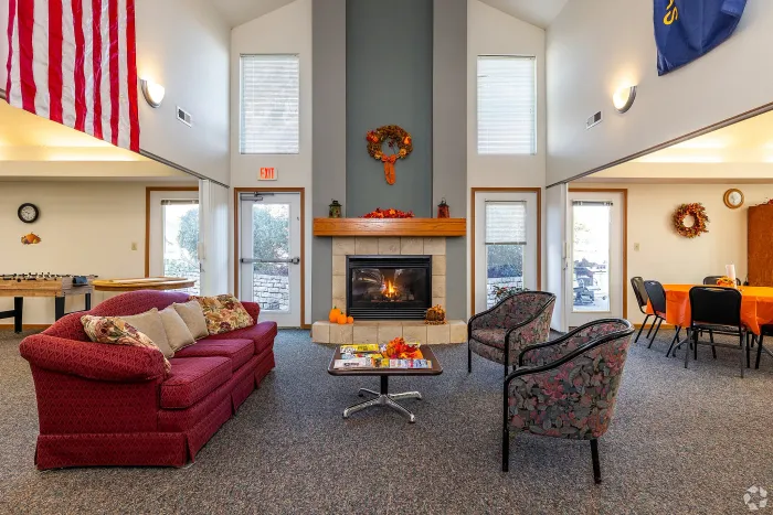 clubhouse with fireplace