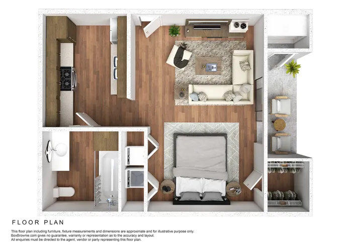 Contemporary studio floor plan