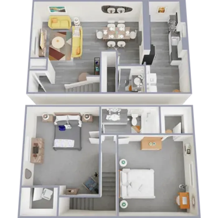 townhome two bedroom one and a half baths
