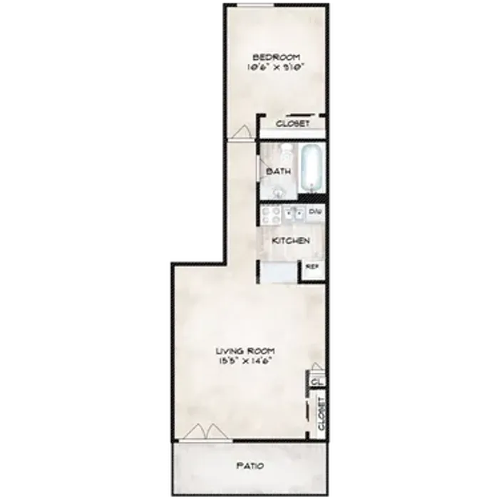 one bed one bath small
