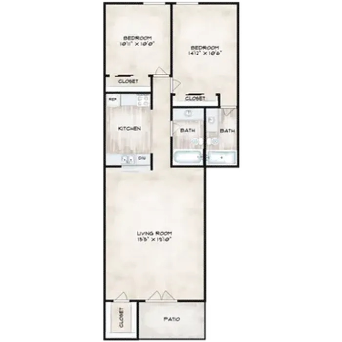two bed two bath