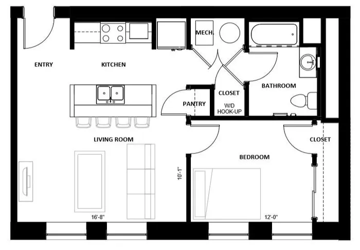 Lawrence Senior - One-Bedroom Floorplan