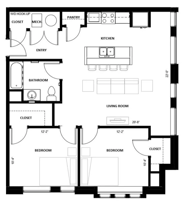 Lawrence Senior - Two-Bedroom Floorplan