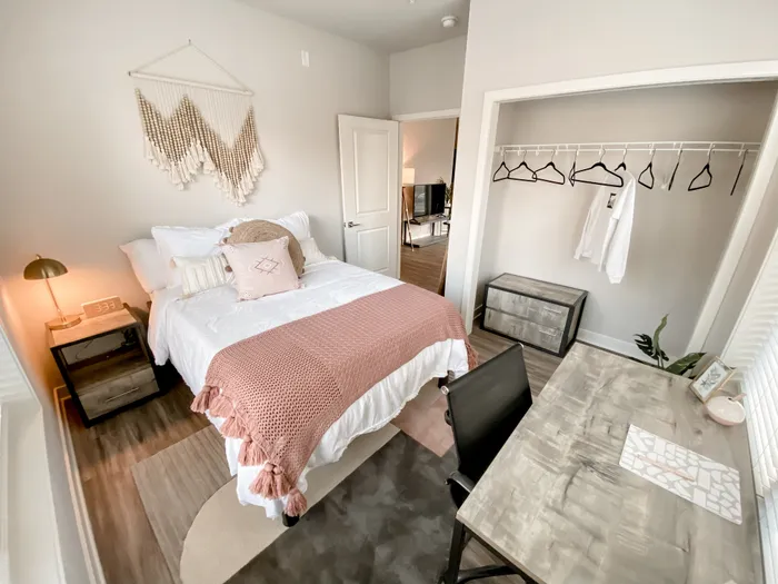 Roomy closet in bedroom at Incite at Troy | Apartments near RPI