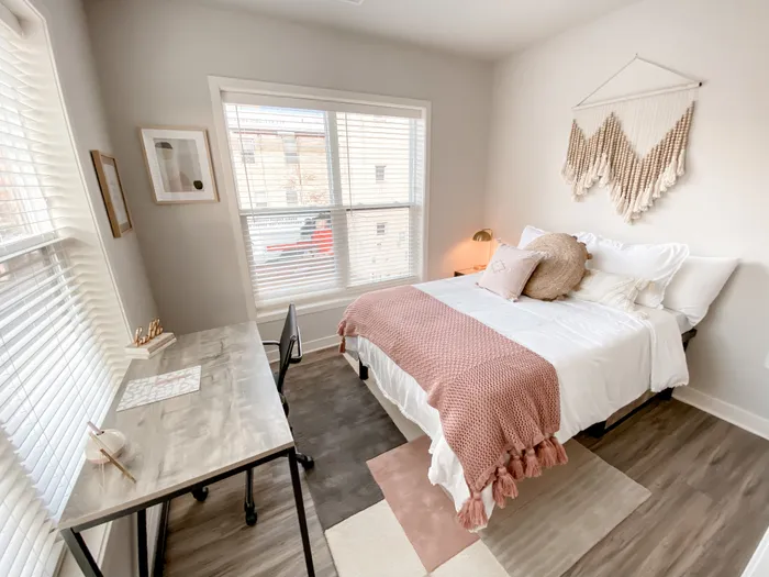 Light-filled bedroom at Incite at Troy | Off-Campus Housing in Troy, NY
