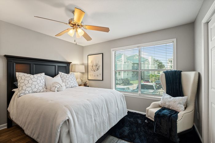 Lakeside at Campeche 2 bed 2 bath 2nd bedroom with large picture windows