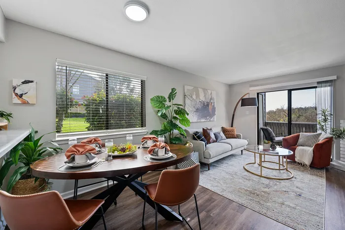 Hilltop 2 bed 1 bath model Dining_Livingroom01