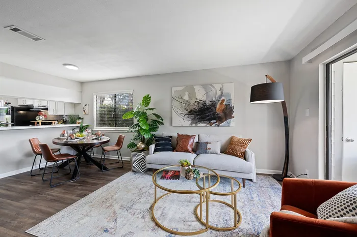 Hilltop 2 bed 1 bath model Dining_Livingroom01