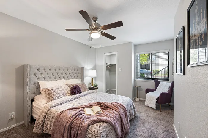 Hilltop 2 bed 1 bath model primary bedroom