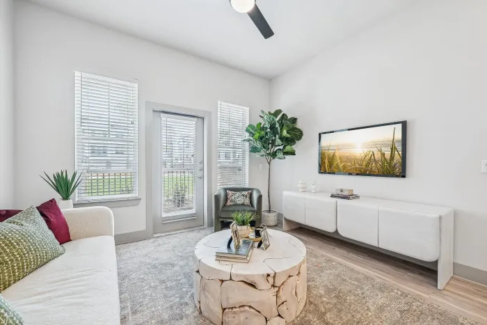 Model 1 bed- 1 bath Living/Dining Areas