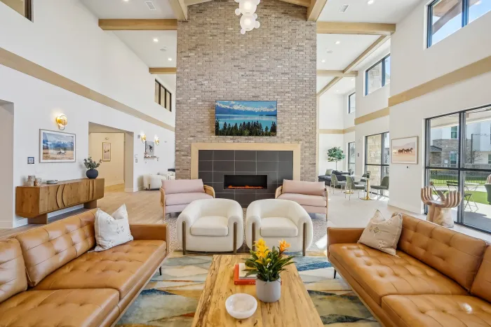 The Fitz Double sided Fireplace with Lounge Seating