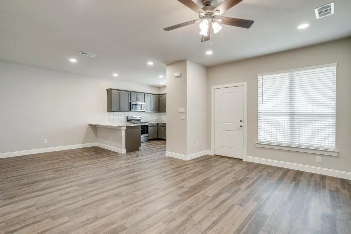 3 Bedroom 2 Bath Unit 440S Livingroom & Kitchen