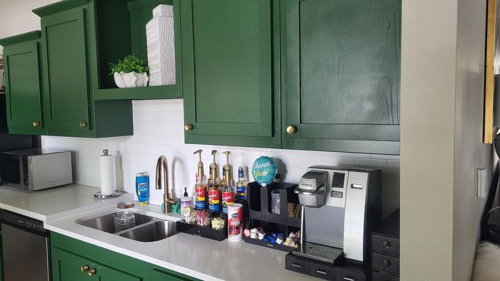 The Park on Forum - Green Cabinets
