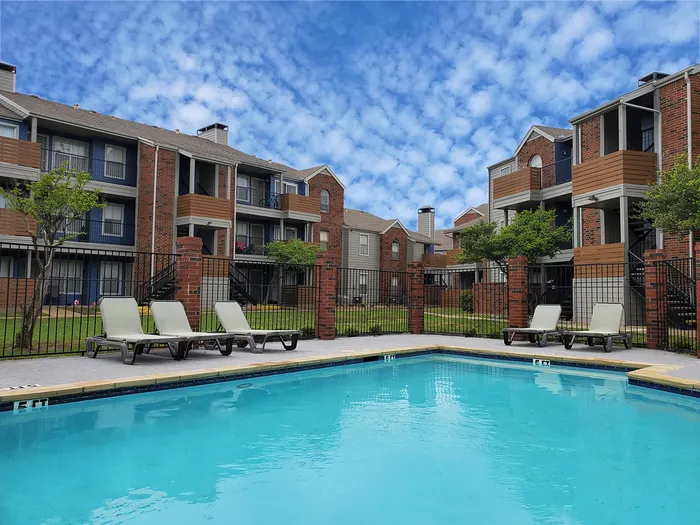 View of Updated Buildings over Blue Pool
