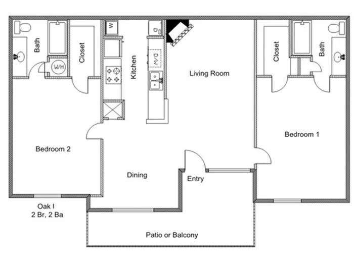 Oak  925 sq ft