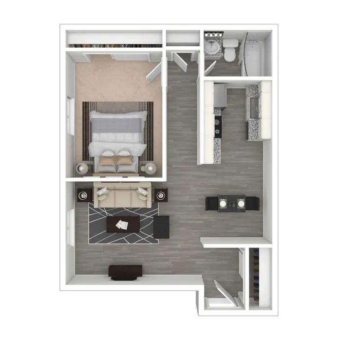 Blue Valley Flats - One-Bedroom Floorplan