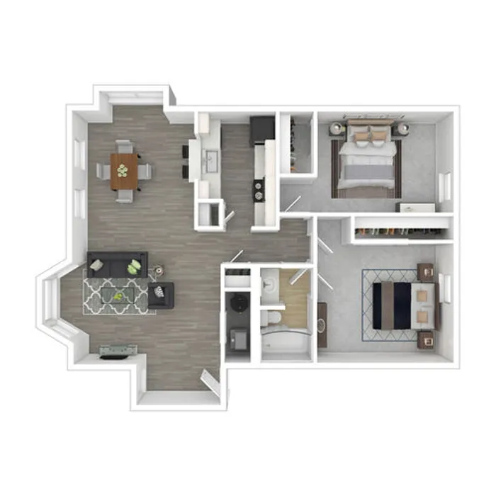Cityside - Two-Bedroom Floorplan