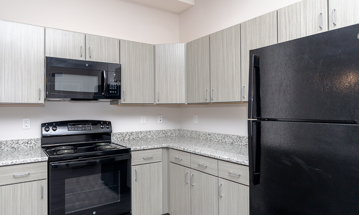 Granite counters in kitchen