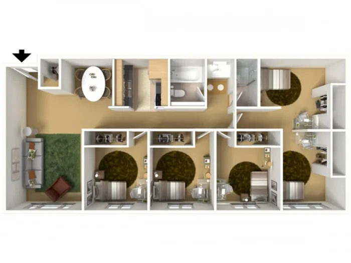 5 Bedroom x 1 Bathroom