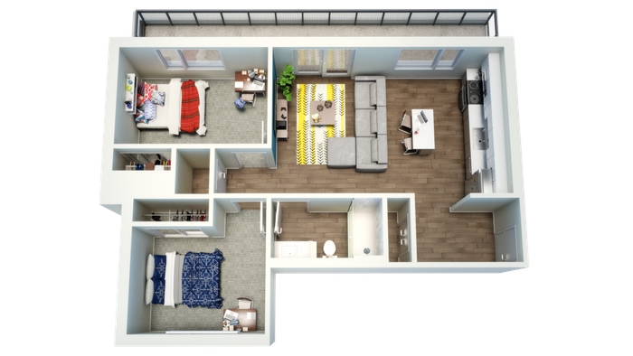 2 Bdrm Floor Plan | Fort Collins Colorado Apartments | Uncommon Fort Collins