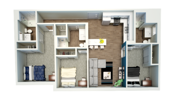 3 Bedroom Floor Plan | Apartments Near Csu | Uncommon Fort Collins