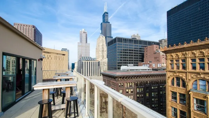 Skyline, Chicago, Rooftop, Sears Tower