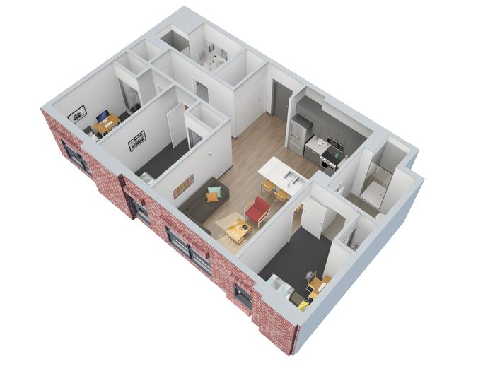 3 Bedroom 2 Bathroom Apartments