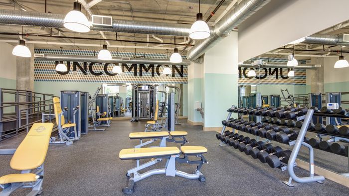 Work Out Center, Fitness Center, Weight Machines, Free weights, elliptical, treadmill, golf simulator, tanning