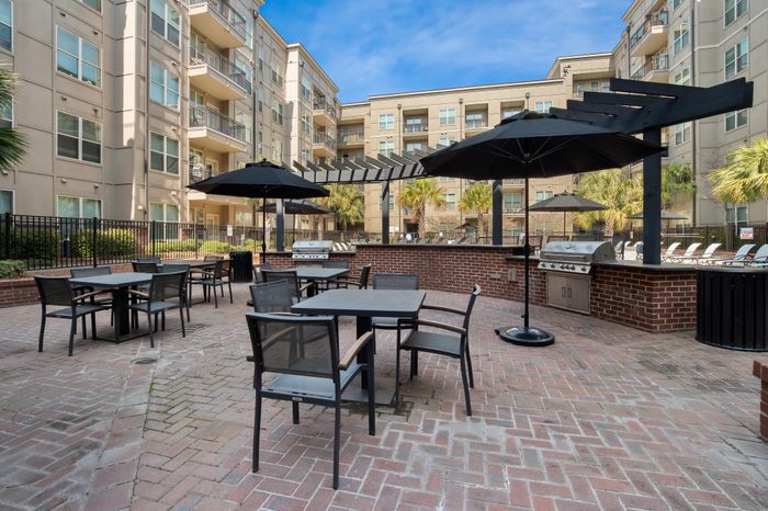Grilling Area by the Pool | Columbia SC Apartments | Station at Five Points