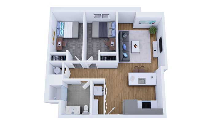 2 bedroom 1 bathroom 2 bed 1 bath luxury student apartment with terrace