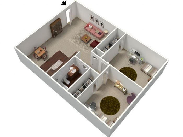Floor Plan 1 | Apartments In Fresno CA | University Place