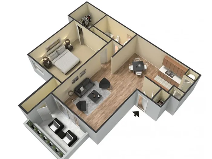 Floor Plan 1 | Sacramento Apartments | The Confluence