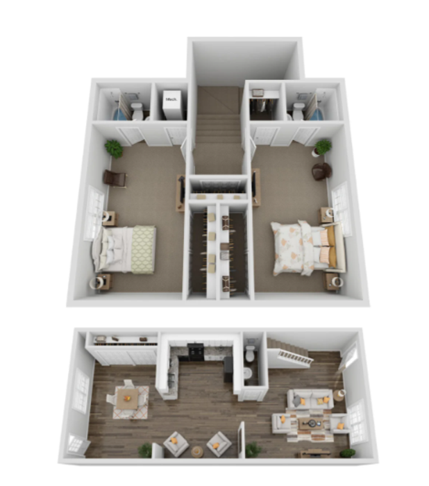 2 Bed 2.5 Bath 1,305 SQ FT