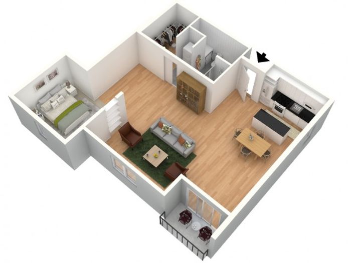Rotelle 3D Furnished Floor Plan