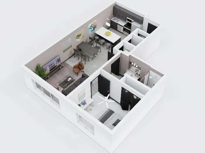 One Bedroom, One Bathroom City Scape 1A2A
