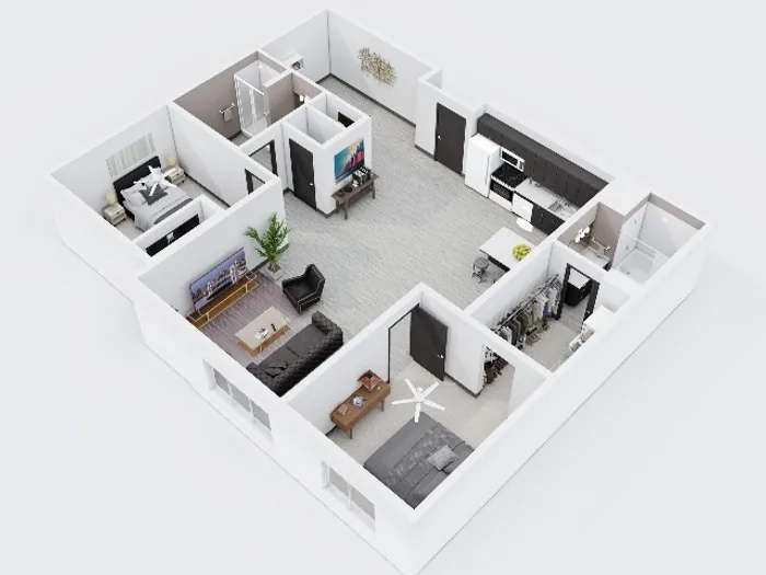 Two Bedroom, Two Bathroom City Scape 2B12