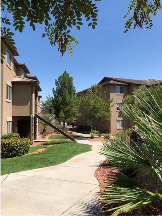 Property grounds between apartment buildings