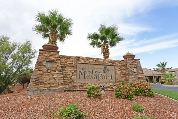 The Falls at Mesa Point entrance sign