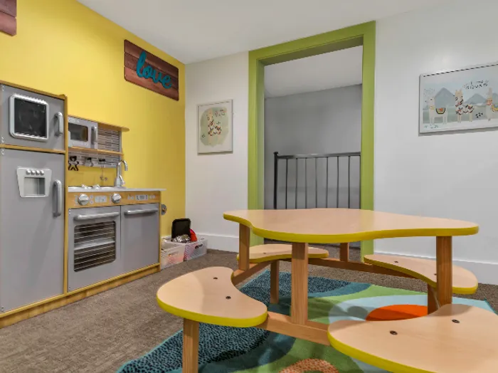 close up of the interior of the top floor of the playroom