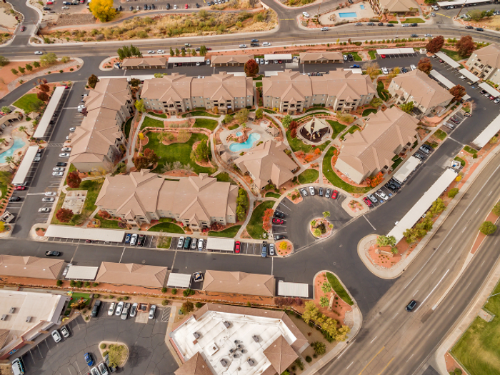 Aerial view of community