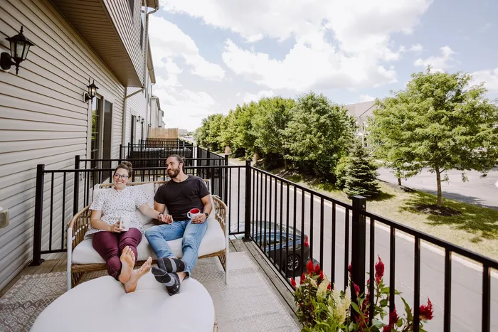 Resident Relaxing on the Porch | LC Dublin | Apartments in Dublin, Ohio