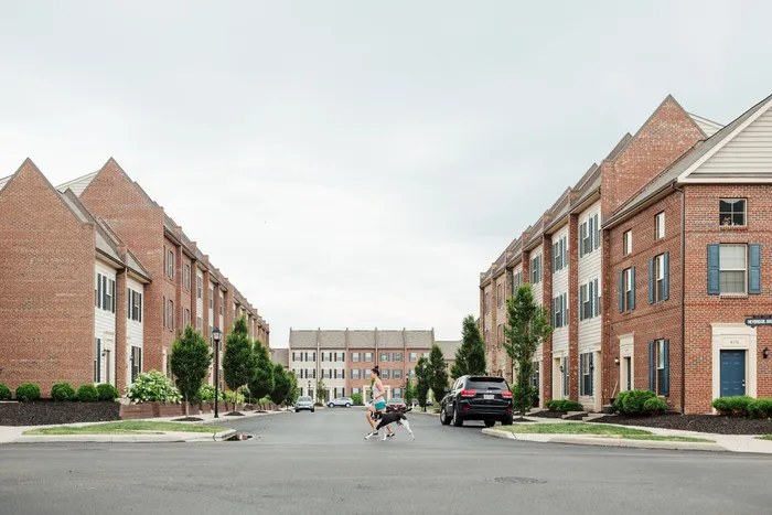 Residents and their Pets at outdoor space | LC Hilliard | Hilliard, Ohio Apartments for Rent