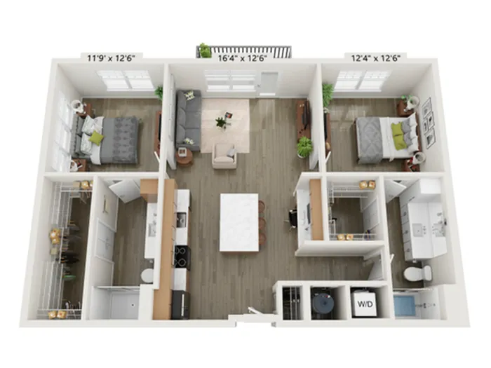 2x2 E | Floor Plan
