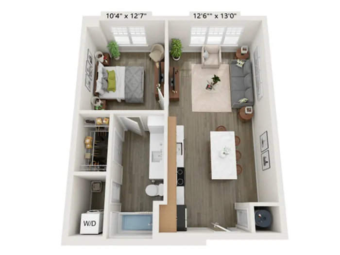 1x1 B | Floor Plan