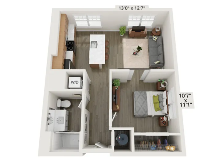 1x1 C | Floor Plan