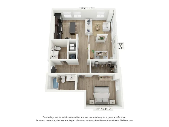 1x1 E | Floor Plan