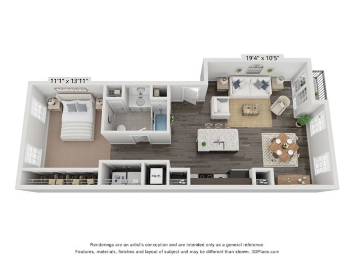 Greystone I Flat - MRFII Floor Plan